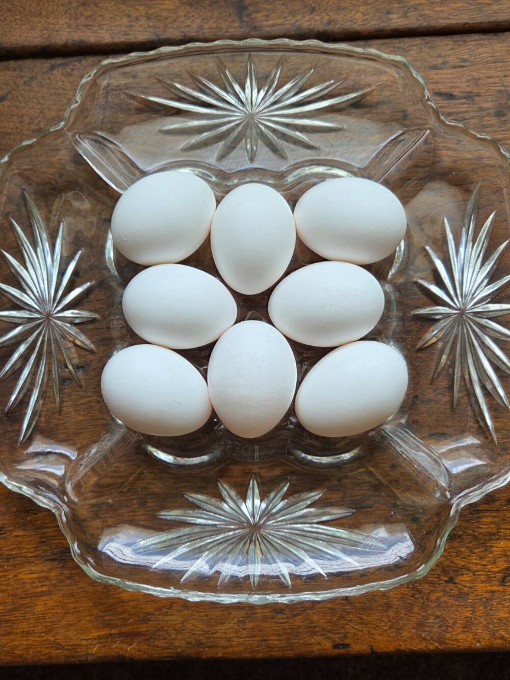 Vtg Prescut Clear Anchor Hocking Plate holds Deviled Eggs & Relish Tray Plate